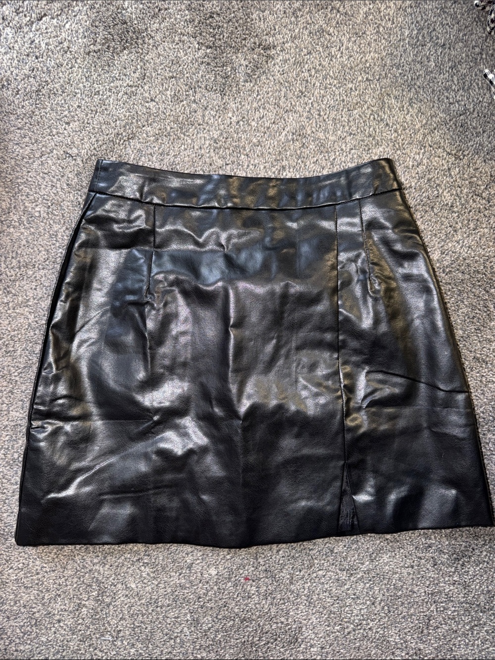 Pink Lily Black Faux Leather Mini Skirt